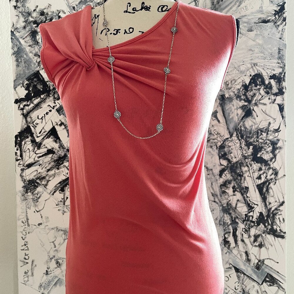 Ann Taylor Coral Rutched Top